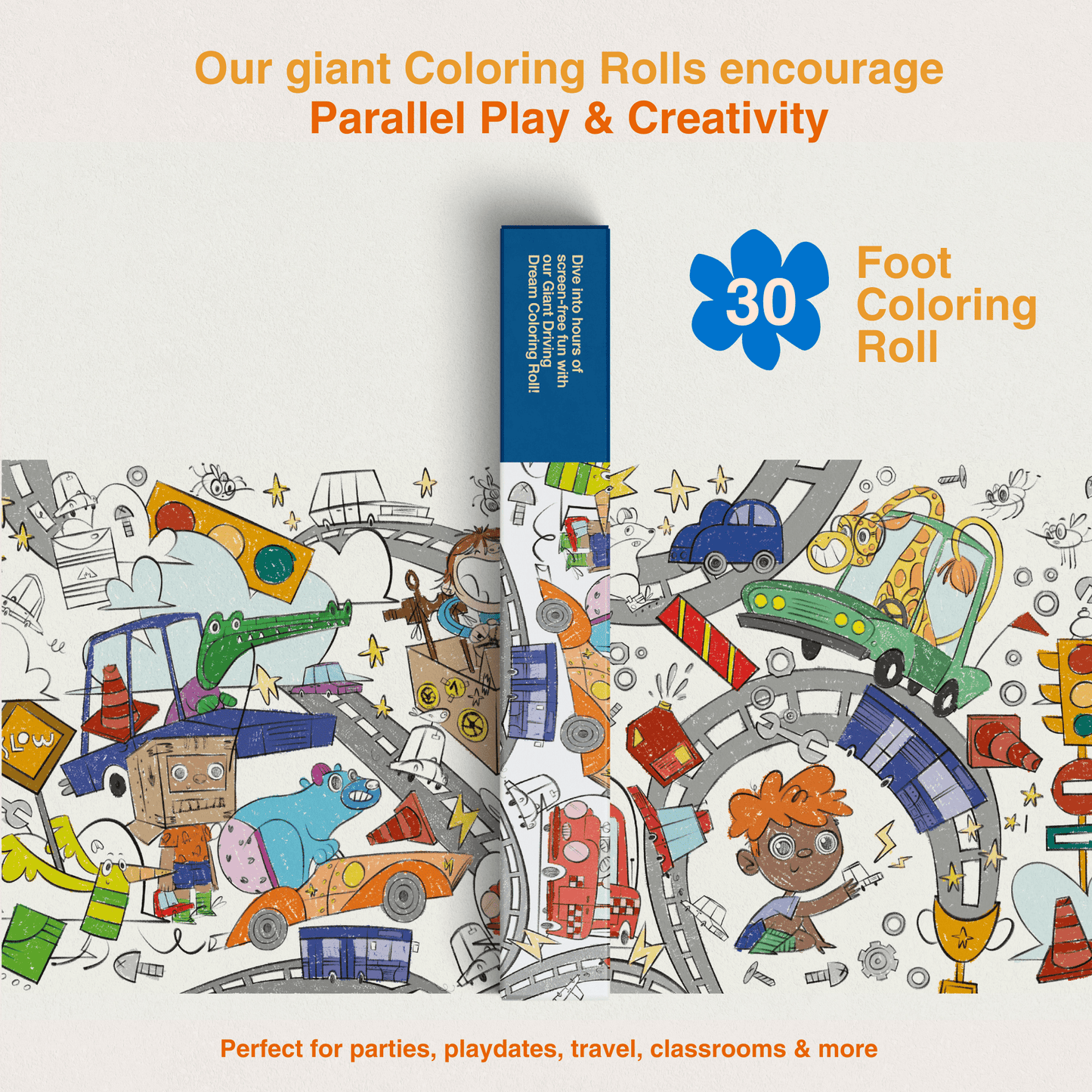 Driving Dream Coloring Roll - Crazy Little Books