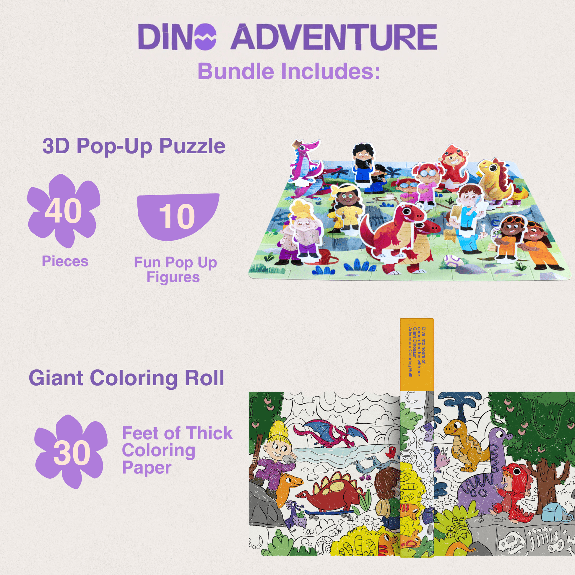 Dino Adventure Activity Bundle - Crazy Little Books