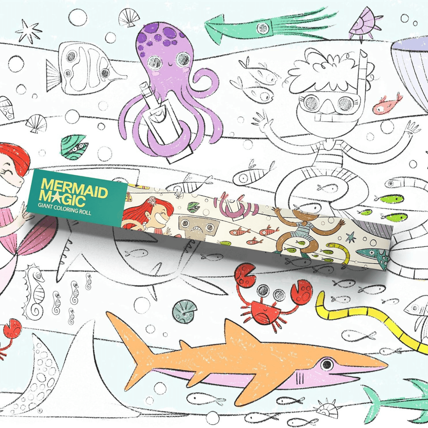 Mermaid Magic Coloring Roll - Crazy Little Books
