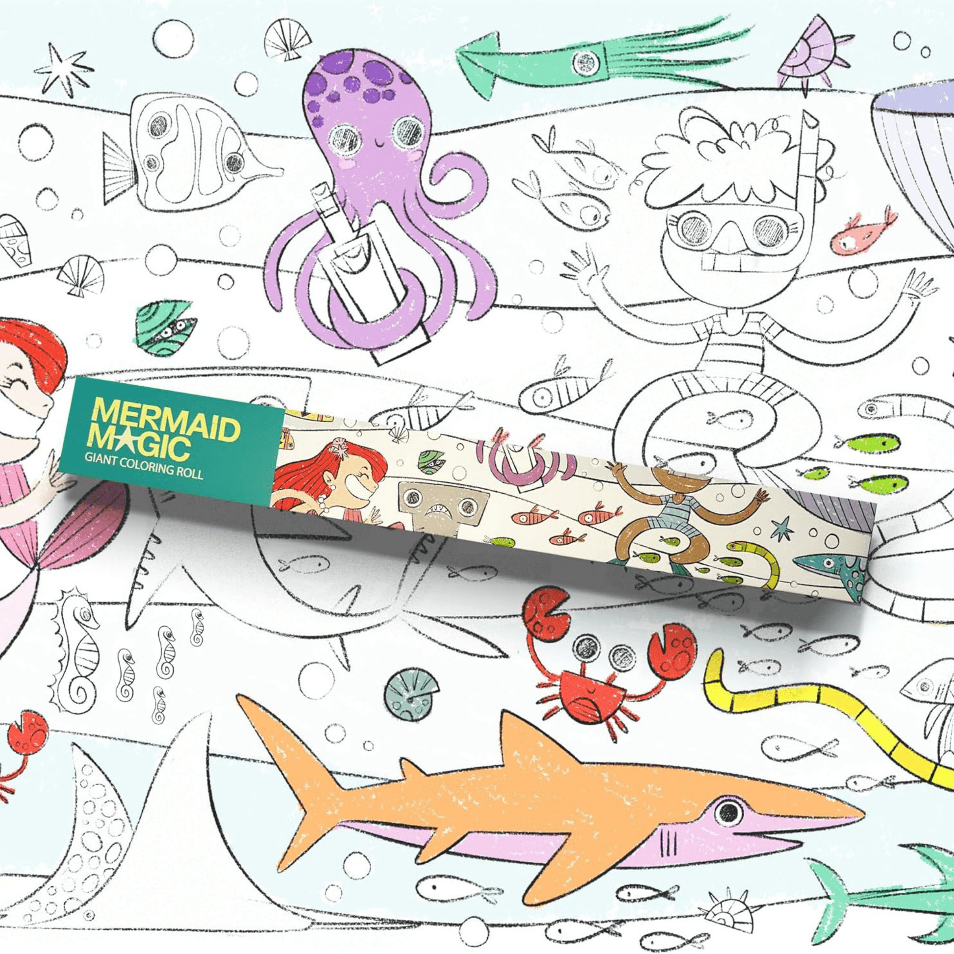 Mermaid Magic Coloring Roll - Crazy Little Books