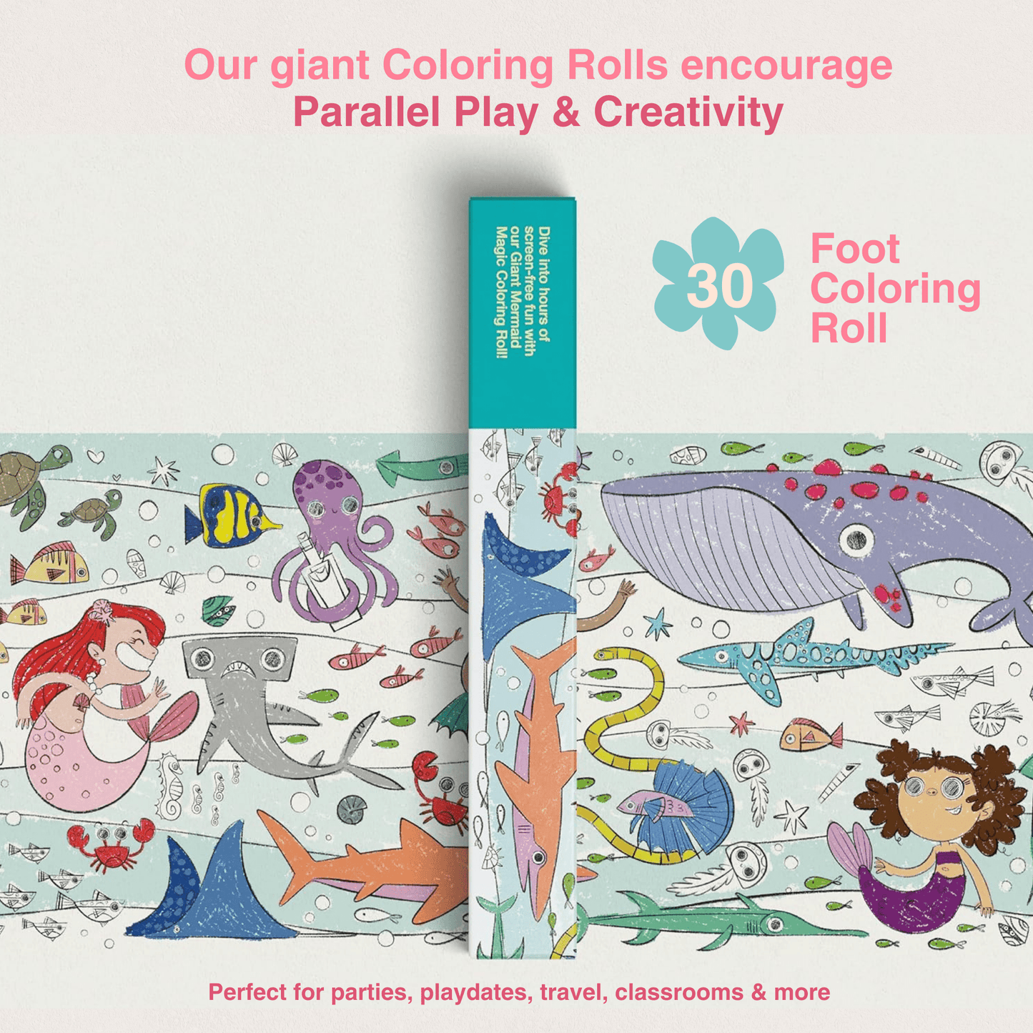 Mermaid Magic Coloring Roll - Crazy Little Books