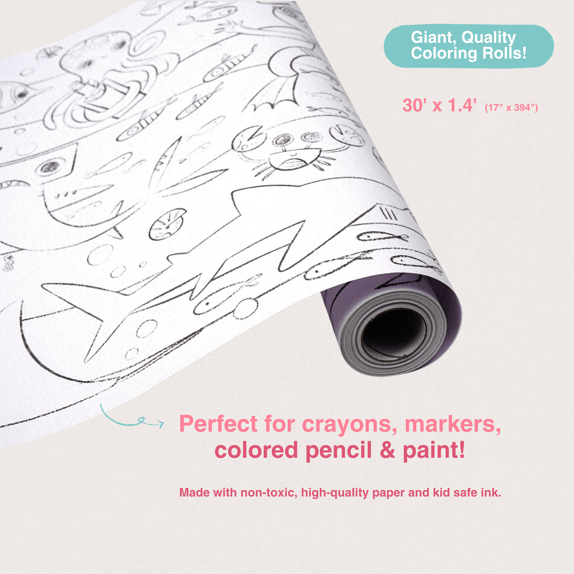 Mermaid Magic Coloring Roll - Crazy Little Books