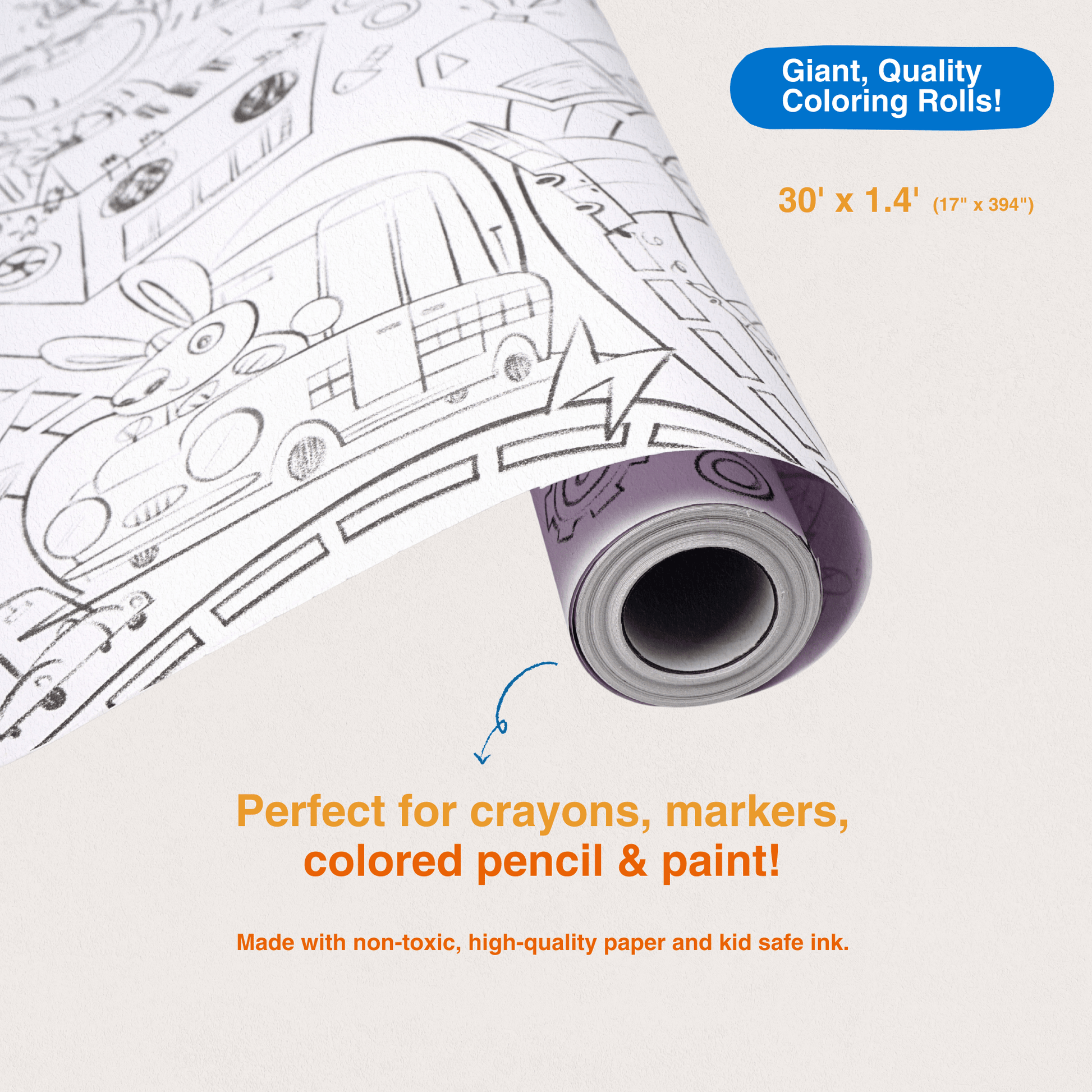 Driving Dream Coloring Roll - Crazy Little Books