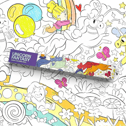 Unicorn Fantasy Coloring Roll - Crazy Little Books