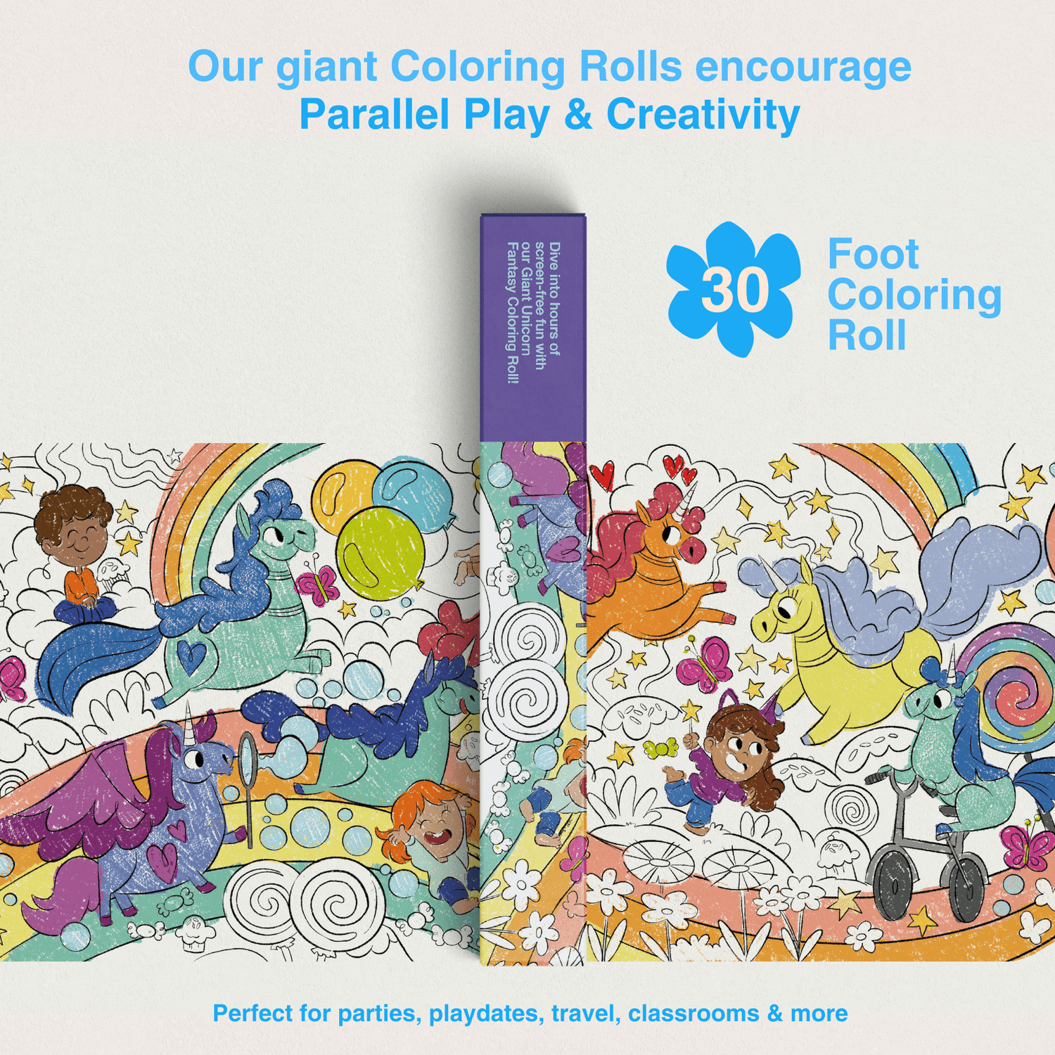 Unicorn Fantasy Coloring Roll - Crazy Little Books