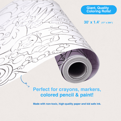 Unicorn Fantasy Coloring Roll - Crazy Little Books