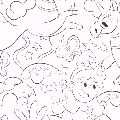 Unicorn Fantasy Coloring Roll