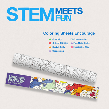 Unicorn Fantasy Coloring Roll - Crazy Little Books