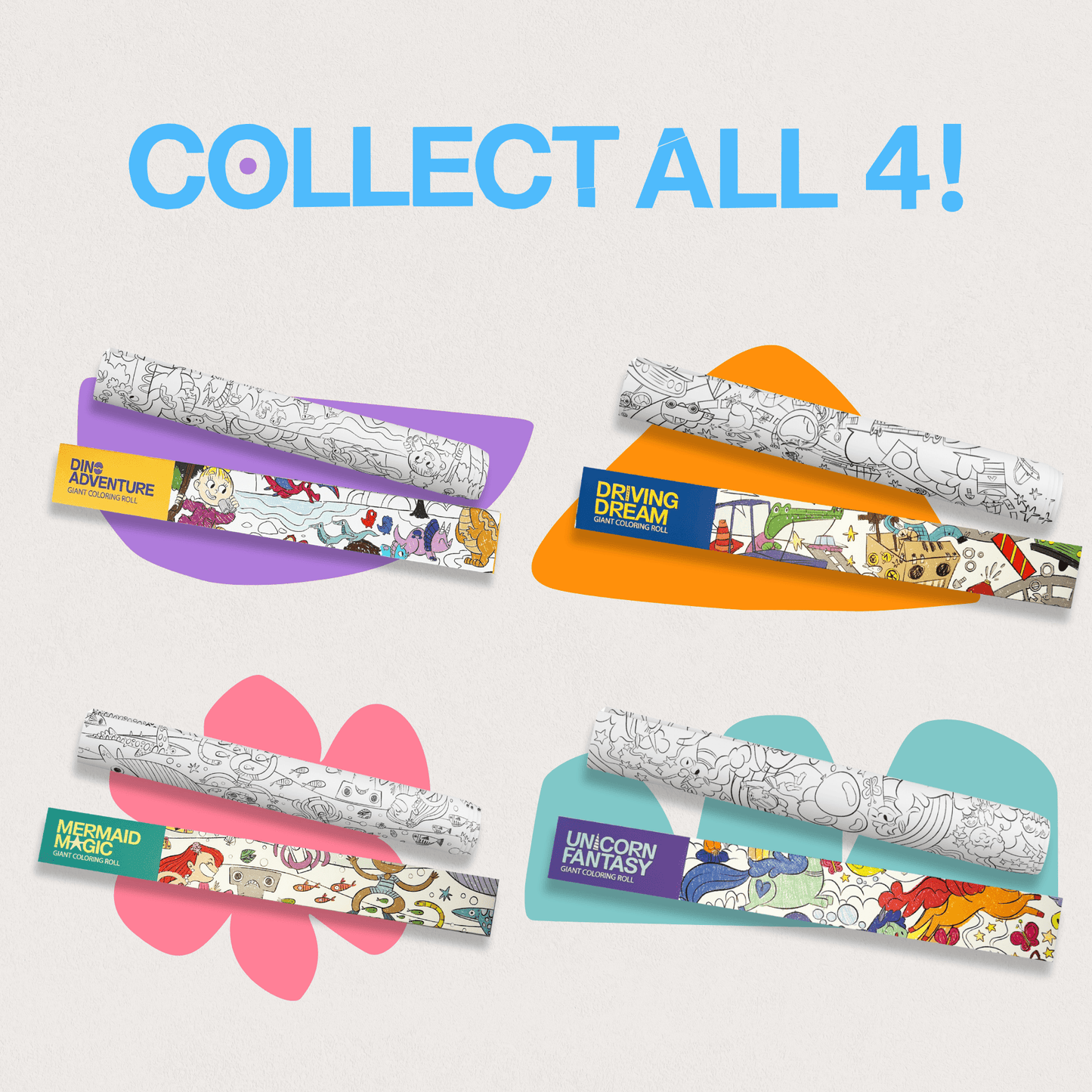 Unicorn Fantasy Coloring Roll - Crazy Little Books