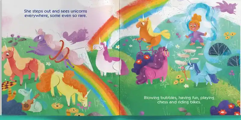 Inside Unicorn Fantasy: two pages of the story